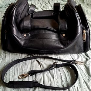 Leather carry on bag